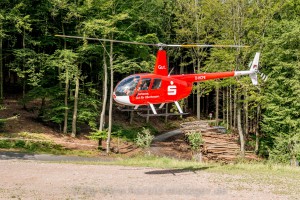 Hubschrauberflug über dem Spessart